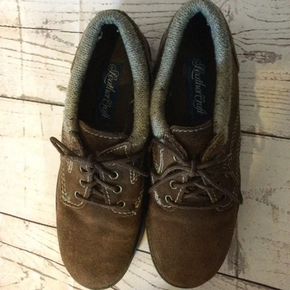 Brown Leather Craft by Fashion Tradition Suede Casual Comfort Shoes Size 8.5 M - Picture 2 of 7